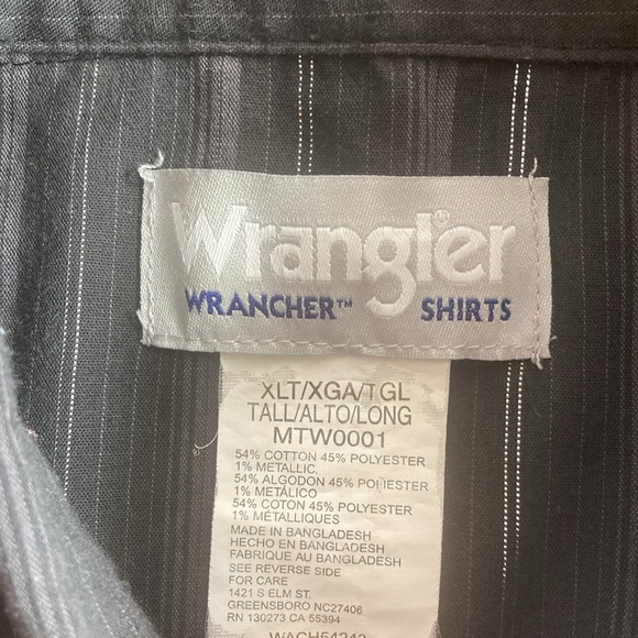 Vintage Wrangler Black Pearl Snap Shirt Adult XLT Rancher Cowboy Striped Mens - Picture 3 of 8